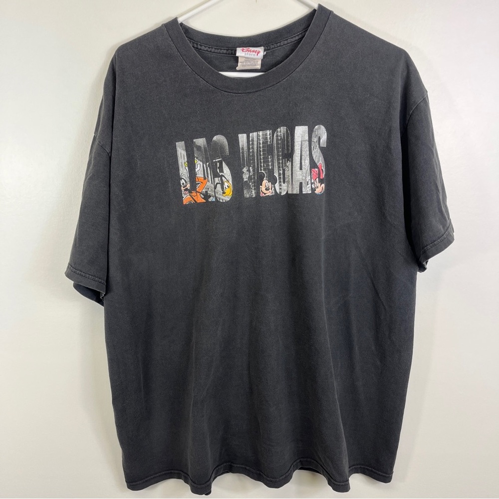 Vintage The Disney Store Las Vegas T-shirt Faded Black Sz XL Goofy Mickey